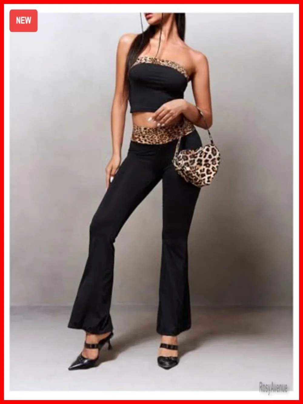 Y2K Heart Shape Leopard Print Top Handle Tote Mini Clutch Purse